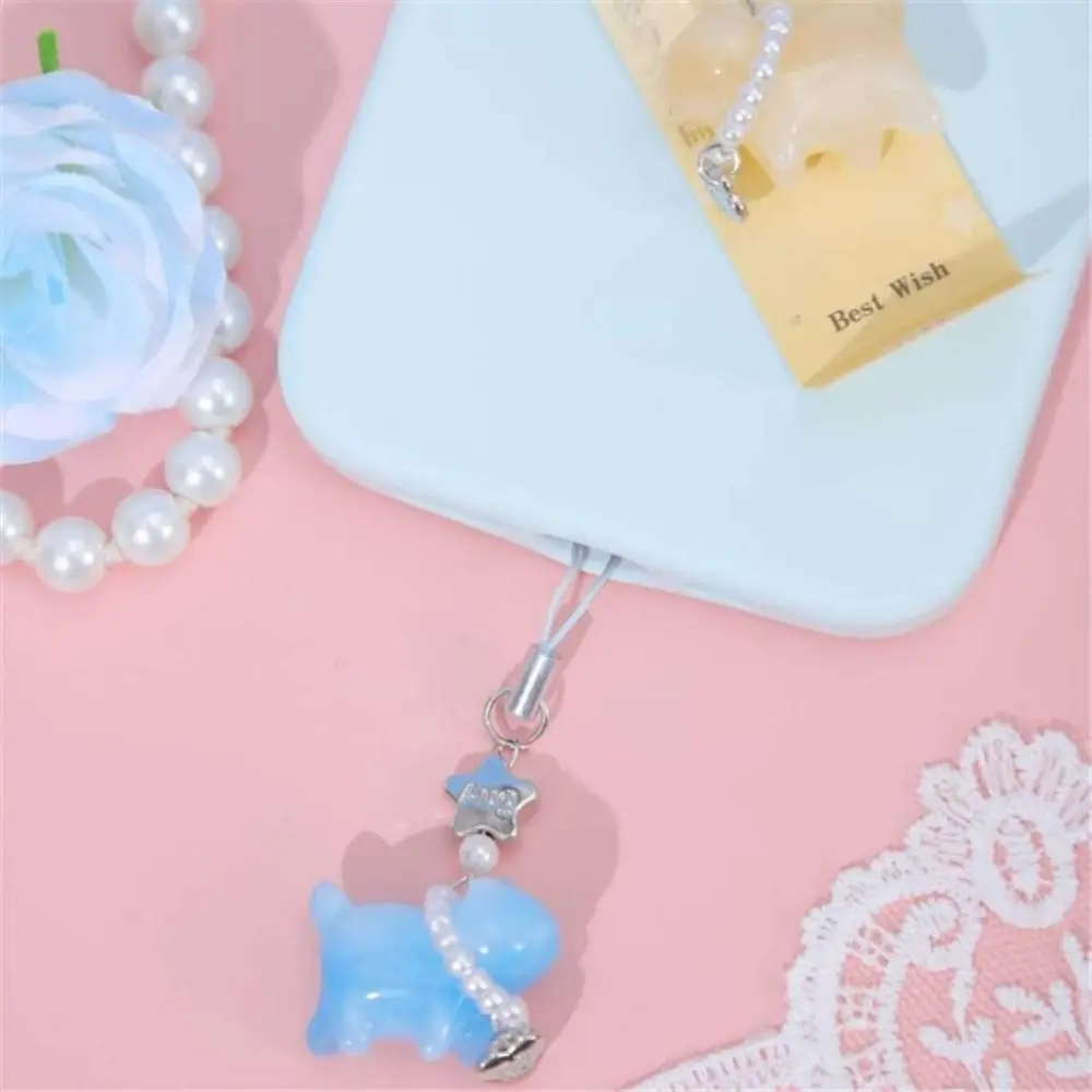 Color Changing Cat Pearl Pendant Pearl Detail Delicate Zodiac Cat Hanging Ornament Bag Accessory Well-Made Cat Zodiac Pendant