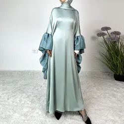 2024 New Ruffle Sleeve Abaya Dubai Luxury Evening Dress Muslim Women Turkey Kaftan Islam Jalabiya Caftan Marocain Femme Vestidos