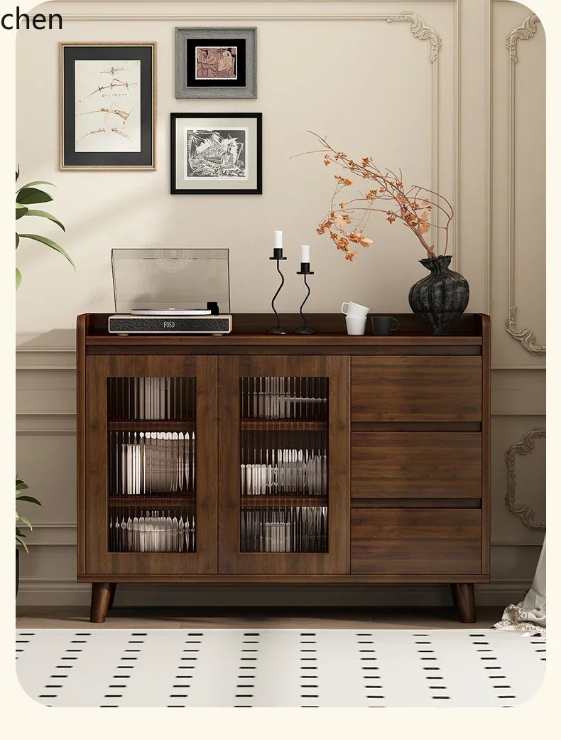 YFY Solid wood dining side cabinet Living room porch Dining room Cupboard Storage decorative cabinet