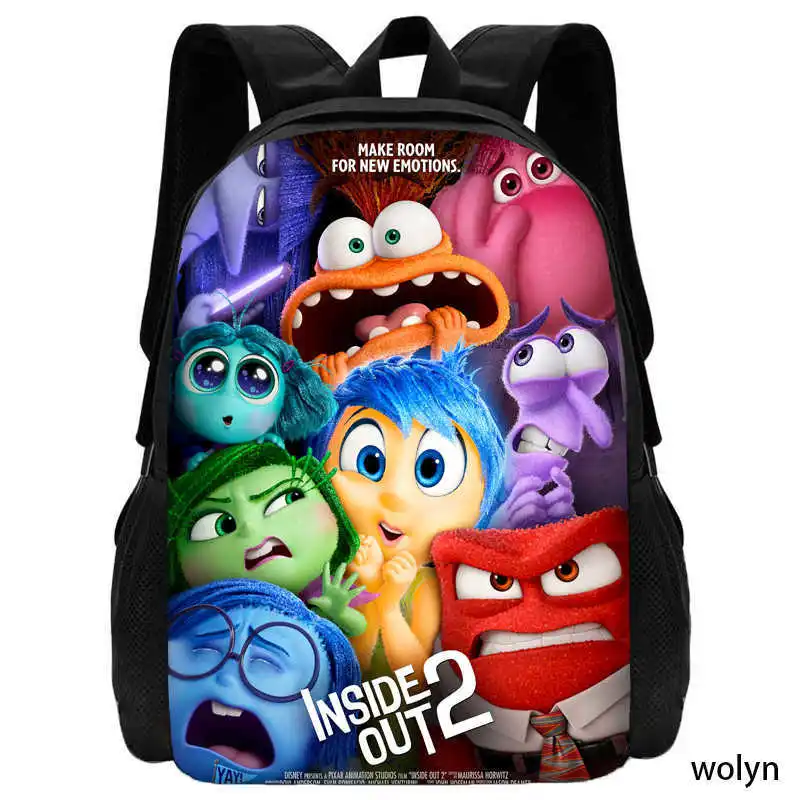 

Disney Inside Out 2 Backpack Anime Cartoon Characters Joy Fear Anger Schoolbag Computer Bag Students Stationery Gifts