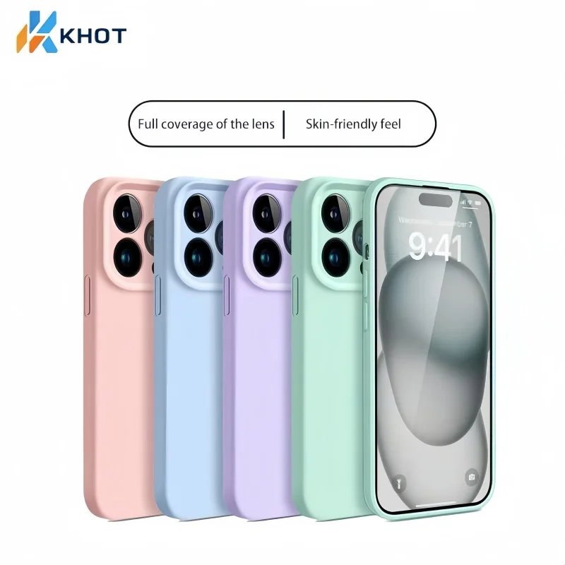

Suitable for Apple 15/16 Promax phone case, iPhone 14 Pro protective case ultra-thin liquid silicone (purple phone case)