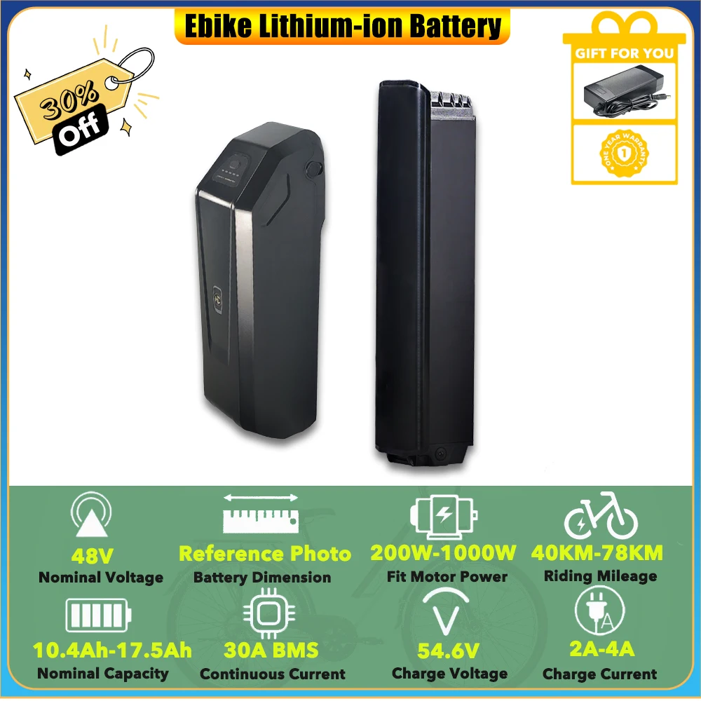 

Replacement Lithium-ion Battery Pack 48V 15Ah 16Ah 17.5Ah 10.4Ah 12Ah 13Ah 14Ah for HAOQI Cheetah Full Suspension Electric Bike