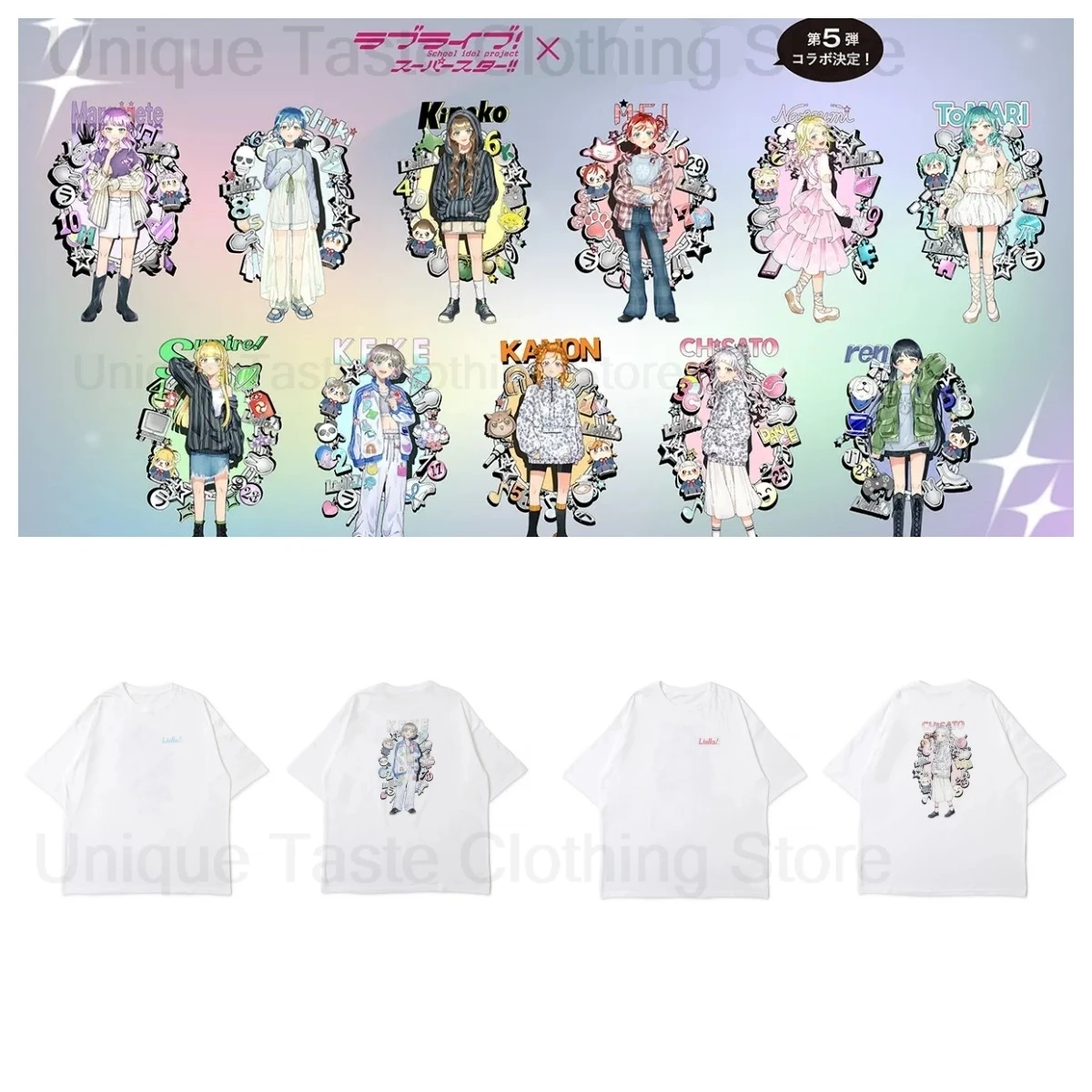 

LoveLive Superstar T Shirt Harajuku Fashion Cartoon Shibuya Kanon Tang Keke Print Short Sleeve Tee Tops Men Women Cotton T-shirt