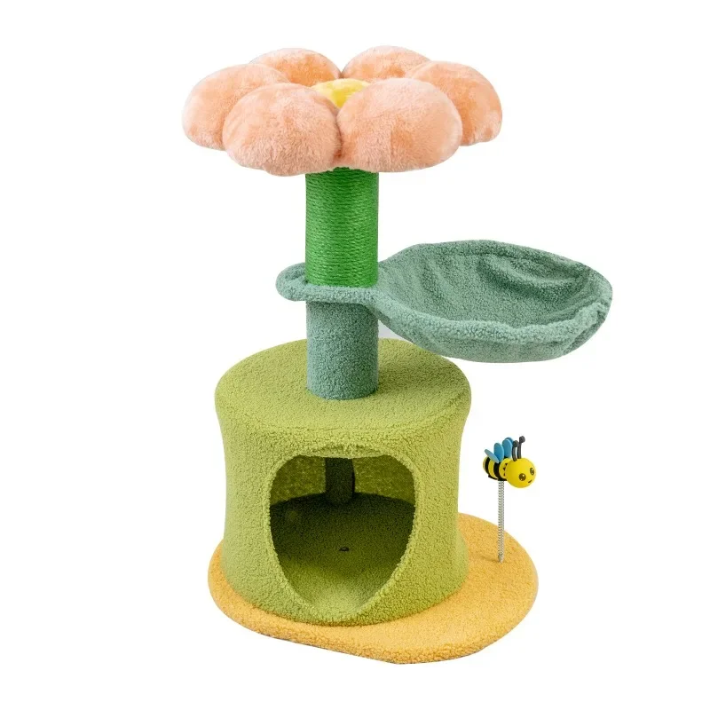 

New little Bee Big flower cat climbing frame closed nest combination tree bite resistant jump table