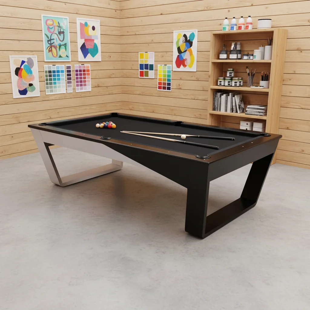 Customizable Luxury Pool Table Solid Wood with Slate Cushion & Real Leather Pockets 9ft/8ft/7ft Sizes for Unisex Use