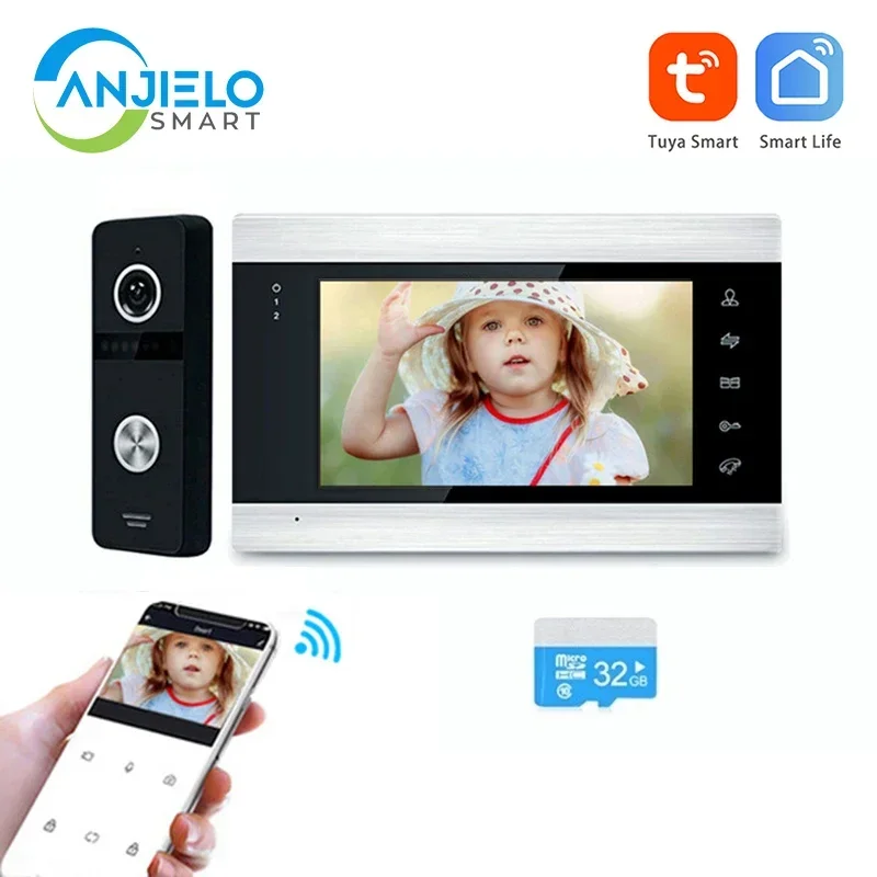 Smart Tuya 1080P WiFi DoorBell Camera Home Peephole Door Camera WIFI Video Intercom Door Support Remote Unlock  For Home