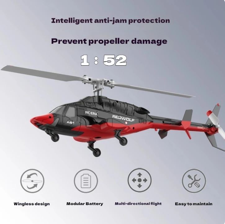 

1: 52 RC ERA A61 airplane model helicopter air pressure constant altitude optical flow positioning remote control airplane gift
