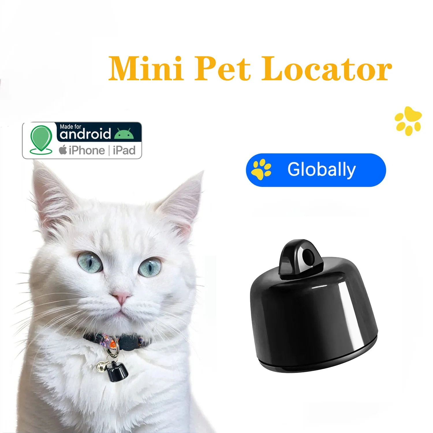 Mini Pets Global Locator Compatible with Android ISO System for Birds and Dogs and Cats View 3 Days of Movement GPS Tracker