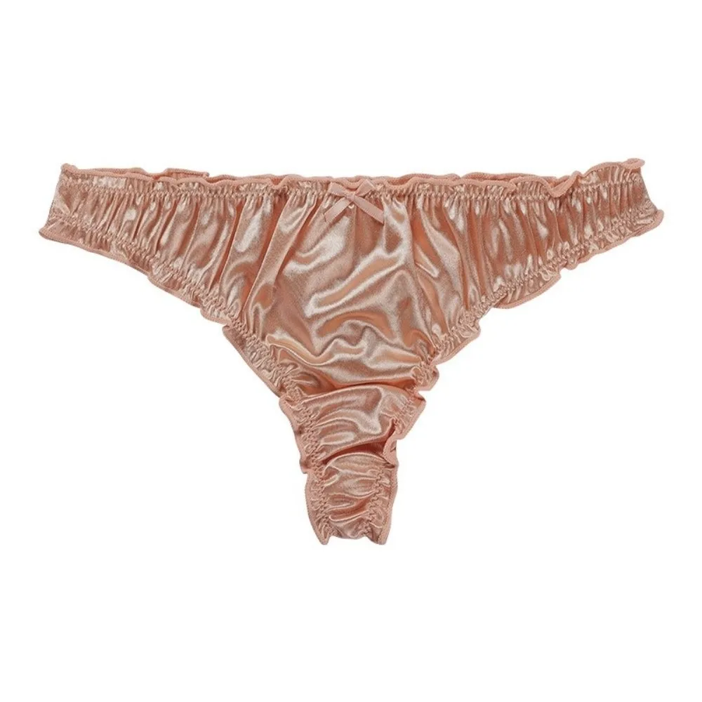 Underpants Sweet Ruffle Women's Panties Lingerie Seamless Underwear Low Waist Luxury Ice Silk Panties Female