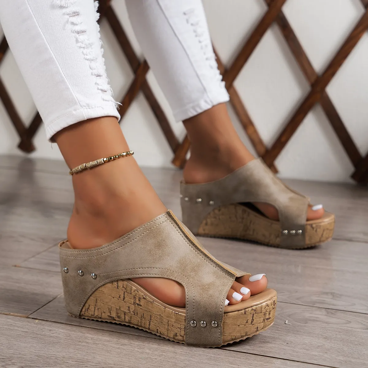 Women Sandals New Summer Roman Open Toe Platform Sandals Women Retro Peep Toe Wedges Shoes Women Luxury Casual Designer Sandals