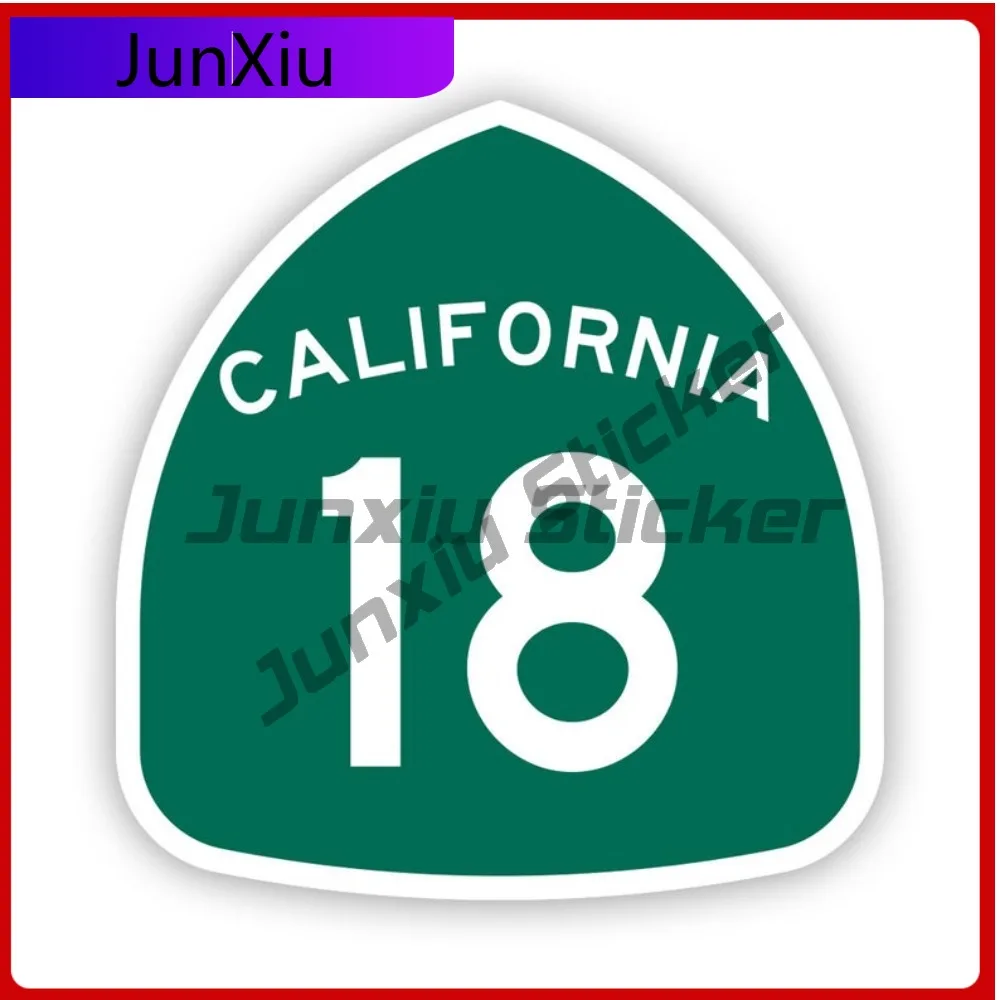 

California State Route 18 Highway Sticker Creative Decals Freeway Shield Sign Sr18 State Flag Patriotic Car Sticker Vinyl Decal