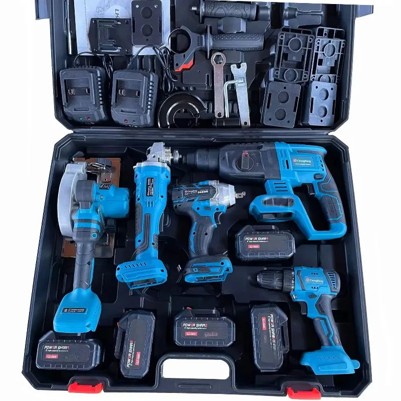 Power Tool Kit Electric Hammer Impact Drill Brushless Angle Grinder Cordless Wrench Portable Circular Saw Combination  Set