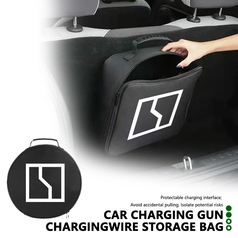 For Zeekr Car Charging Gun Device Cable Storage Bag Box Bag 001 MIX 009 007 003 2021 2022 2023 X 7X EV Krypton