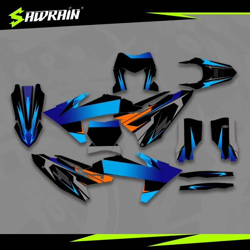 

Sawrain Motorcycle Graphics Backgrounds Decal Stickers Kits for KTM EXC XCW SXF 23-25SXF 24-26EXC 009
