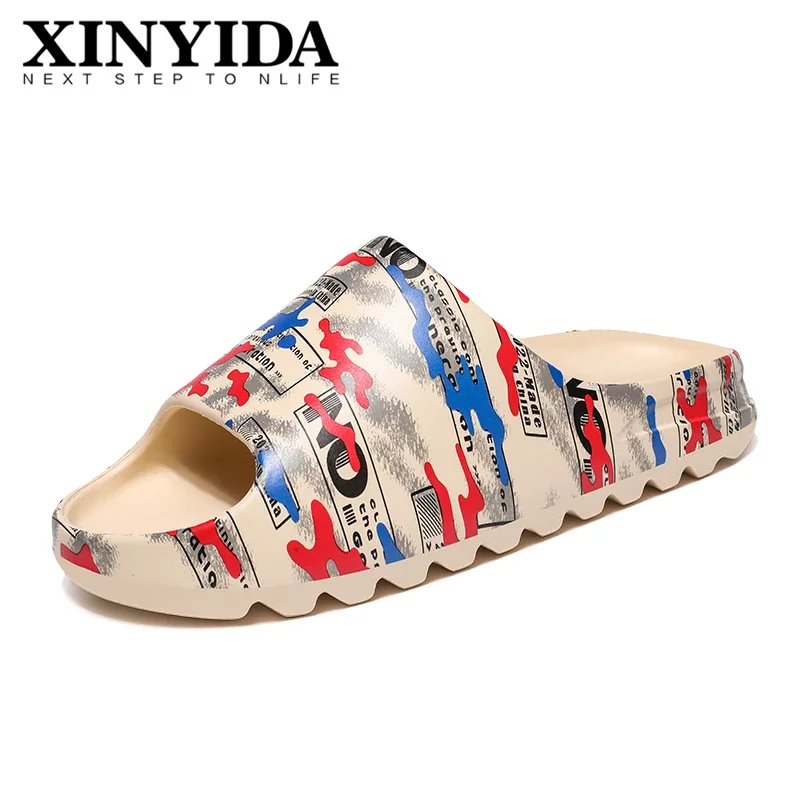 

New Arrivals Summer Unisex YZY Slides Slip On Breathable Cool Beach Sandals Lightweight NO Inspired YZY Slippers Plus Size 35-46