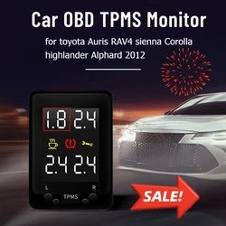 Digital Tire Pressure Monitoring System OBD TPMS Tyre Diagnostic Alarm Kit accessories For Toyota Auris RAV4 Corolla Sienna 2012