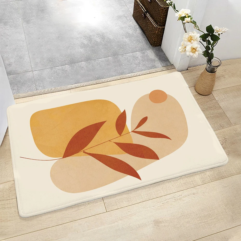 CLOOCL Doormat Art Drawing Style Simple Flowerpot Print Non-slip Floor Mat for Hallway Indoor Living Room Bedroom Rug