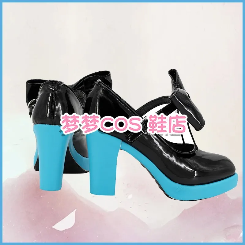 MIKUU Cosplay Sapatos Jogo Cosplay Mikku Cosplay Mulheres Bonito Preto Verde Lolita Sapatos