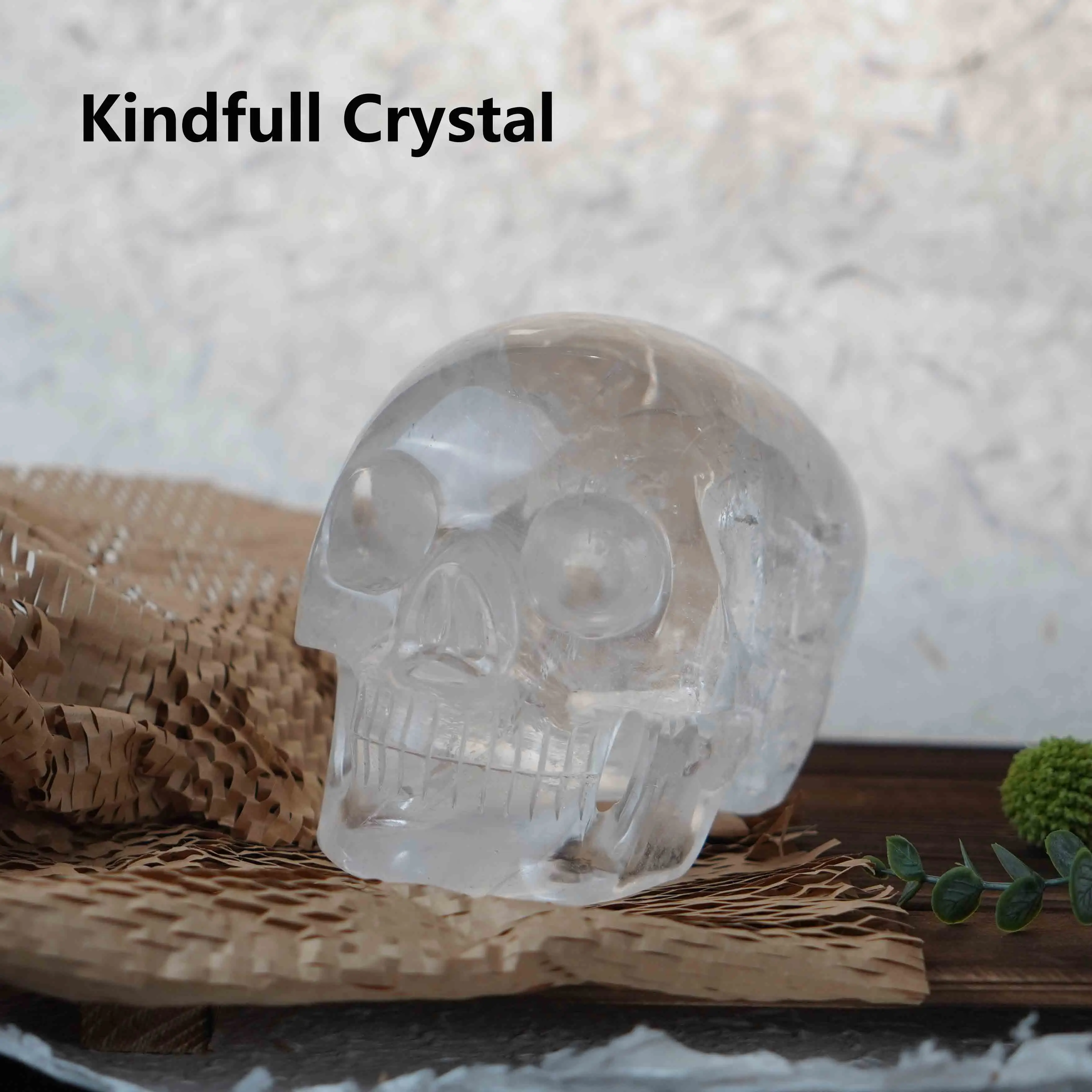 

Natural Crystal Clear Quartz Skull Hand Carved Healing Polished Gemstone Crafts Home Decoration Fengshui Collection Gifts