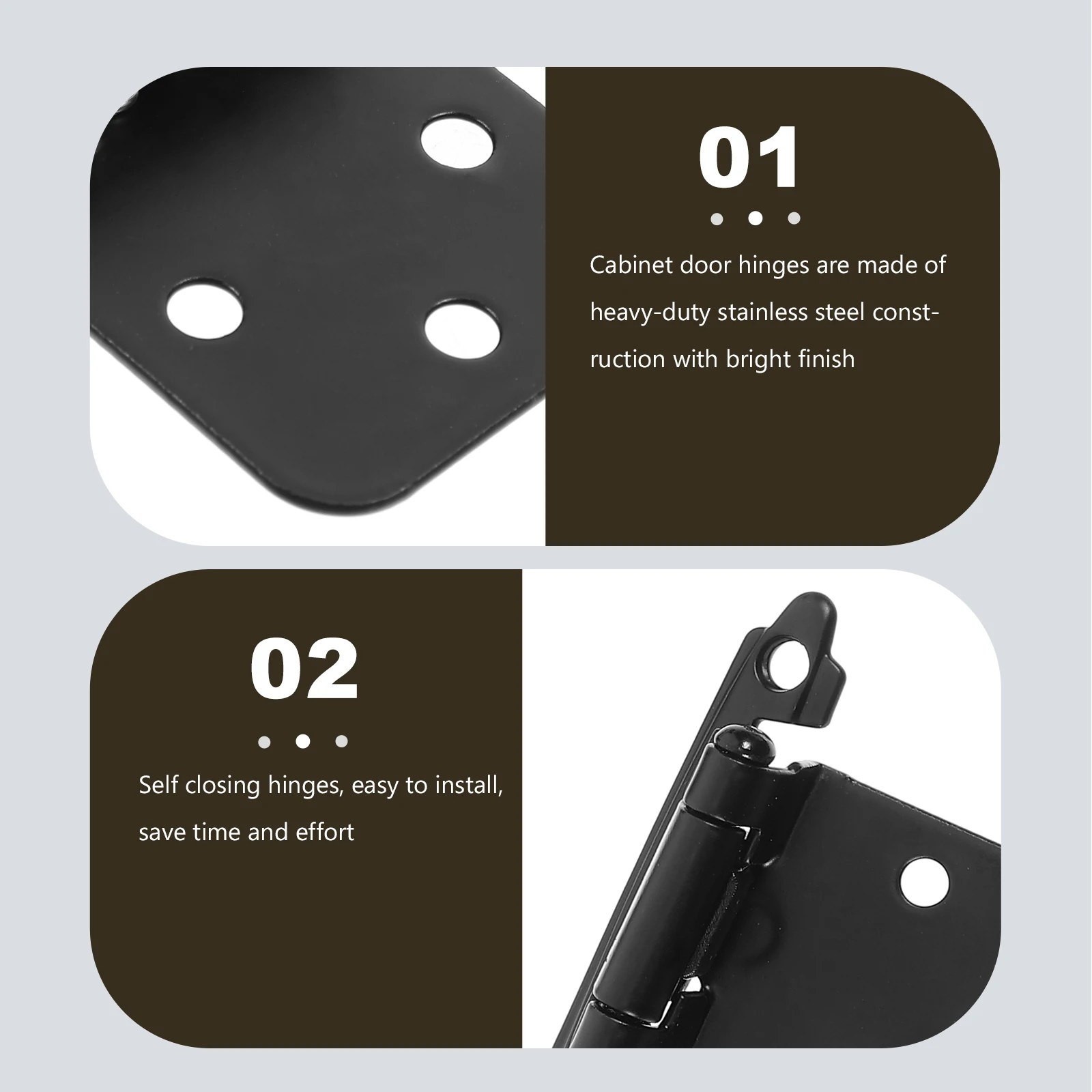 

10 Sets Spring Hinge Cabinet Door Hinges Self Closing Soft Close Cabinets Kitchen Cupboard for Doors Closet