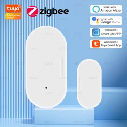 Tuya Zigbee Window Door Sensor With Battery Smart Home Security Protection Alarm System Door Open Closed Detect for Alexa Google