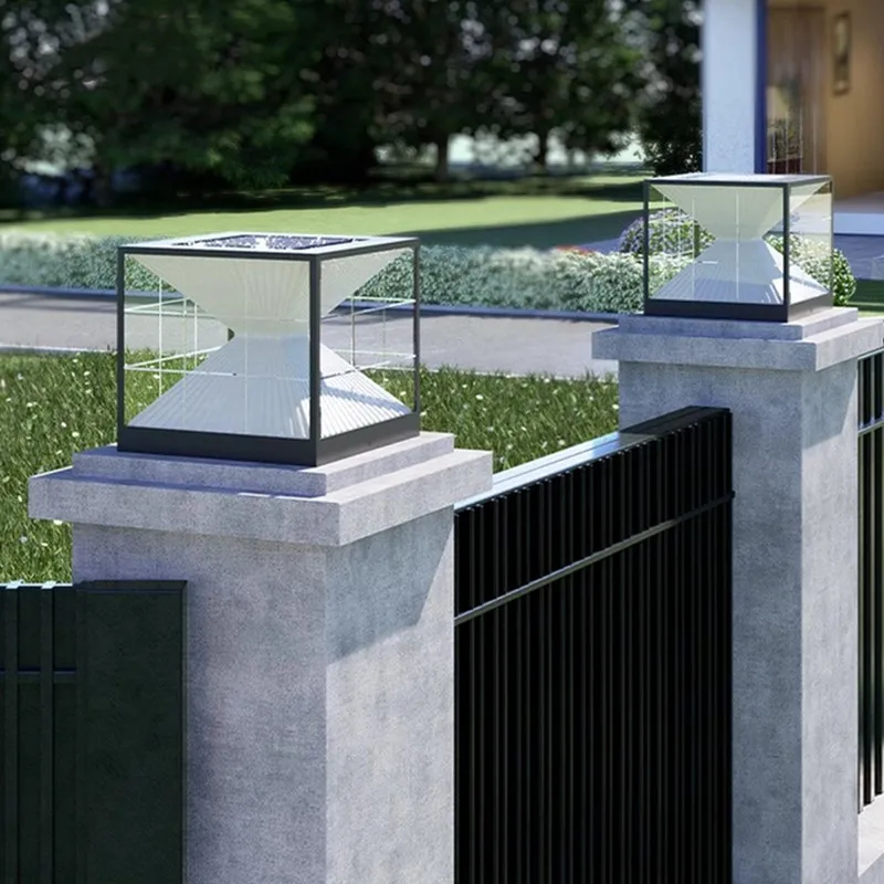 

Solar Pillar Lamp Courtyard Community Lawn Light Square Stainless Steel Outdoor Waterproof Wall Lamp Landscape Column Head Lamp