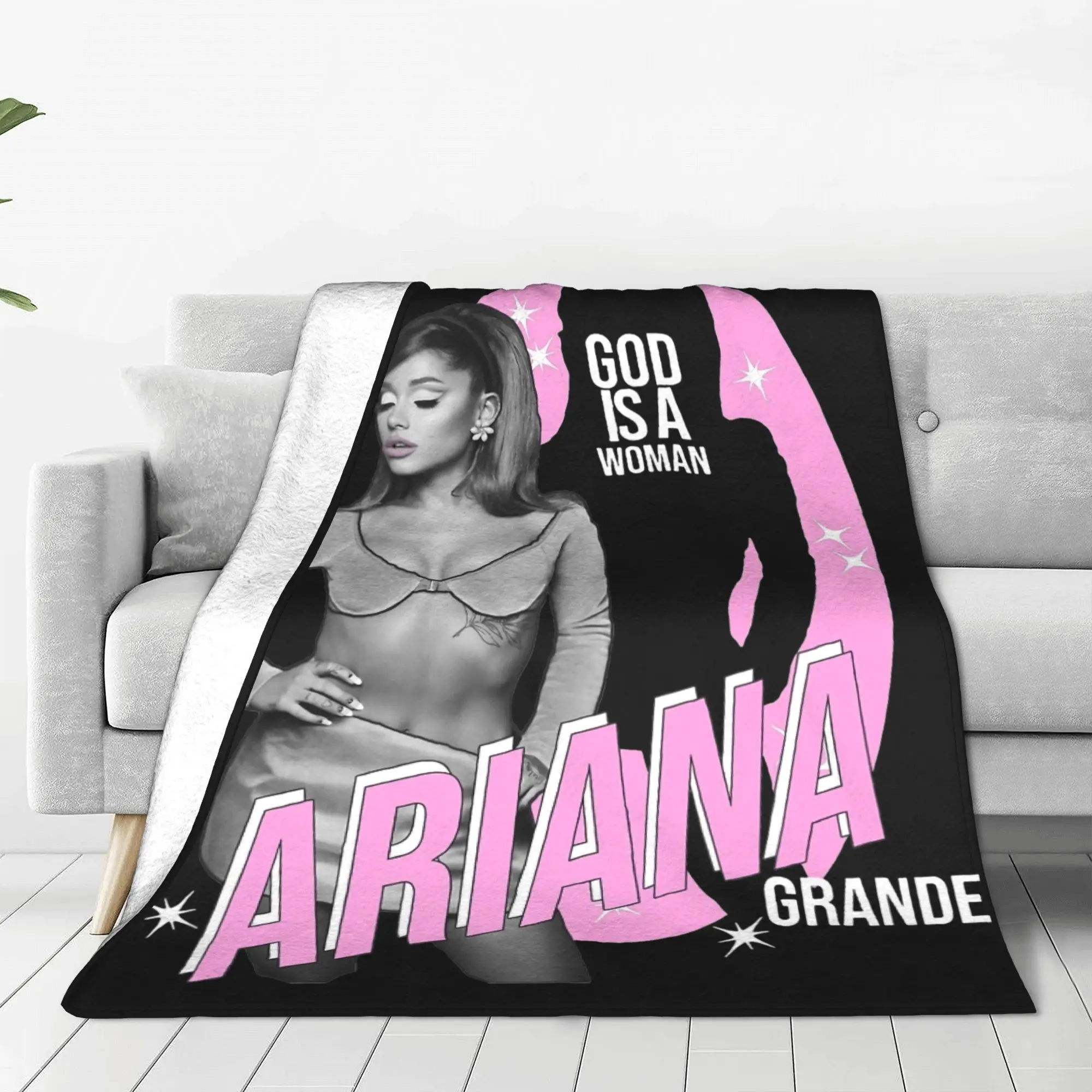 Ari 50s Ariana Blanket Cover Fleece Grande Music Lightweight Throw Blankets for Outdoor Travel Bedspread