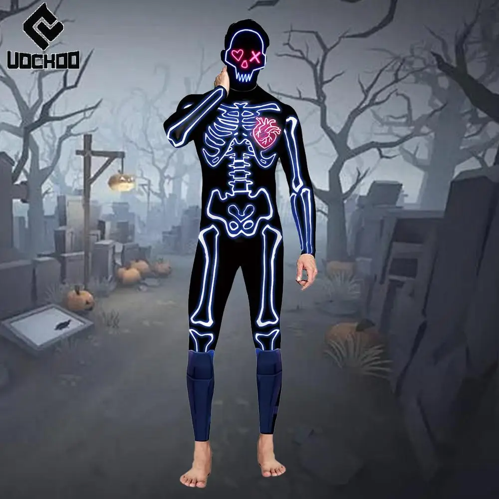 

Y2K Bone Комбинезон Хэллоуин Косплей Костюм 3D Печатный Комбинезон Для Взрослых Хэллоуин Карнавальный Наряд Готический Боди