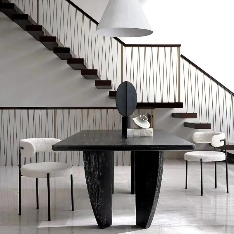 Italian Light Luxury Dining Table Minimalist Dining Table Wear-resistant Retro rectangular Home Furniture Tavoli Da Pranzo LJ40