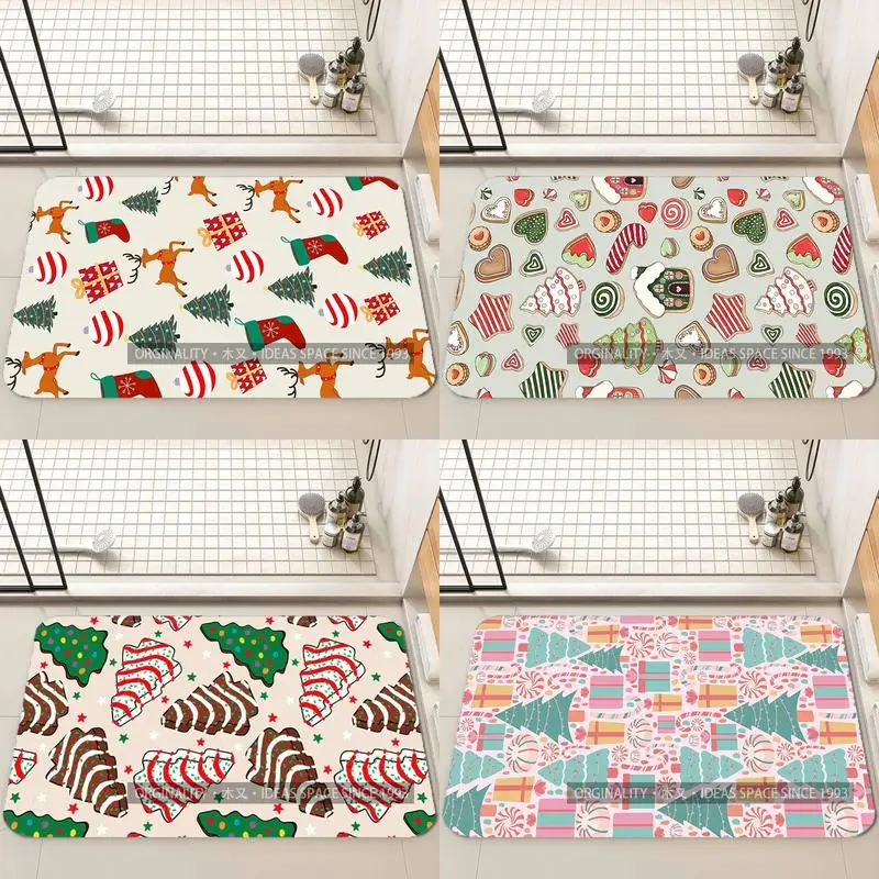 

Christmas-Themed Pattern Mat Living Room Decoration Home Sofa Non-Slip Carpet Study Bedroom Tatami Children'S Soft Floor Mat
