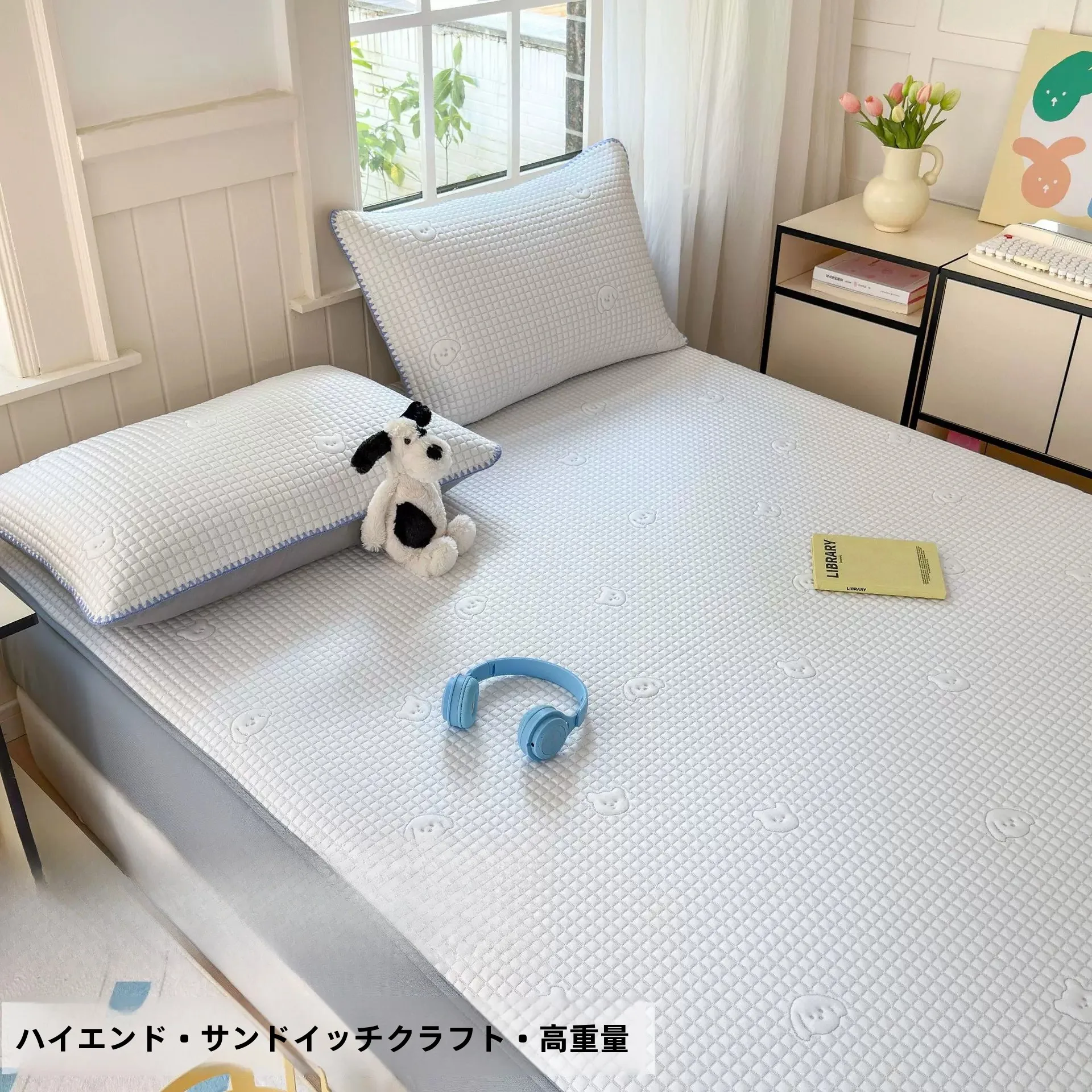 高級アイスシルク寝具セット3点セット-夏用ポリエステル繊維-ソフトクールマット-折りたたみ式デザイン-洗濯機洗い可能