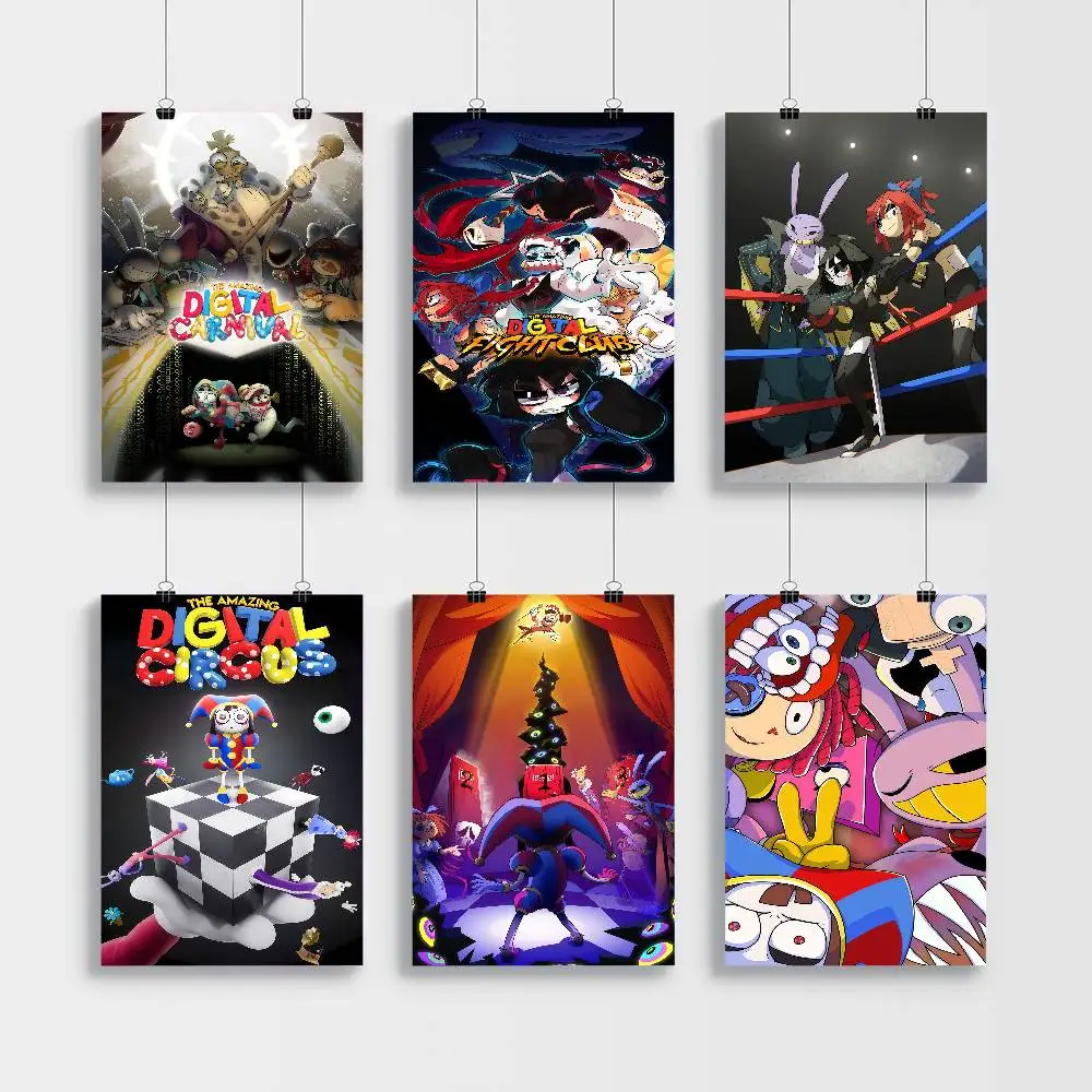 أنيمي السيرك الرقمي المذهل نوعية جيدة يطبع والملصقات للماء ورقة ملصق مقهى بار الملصقات ملصقات الحائط