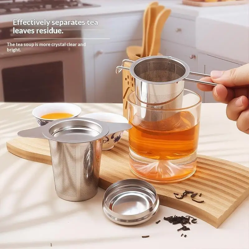 Stainless Steel Tea Infuser Extra Fine Mesh Double Wing Handles Perfect For Loose Leaf Tea Brewing Home Office
