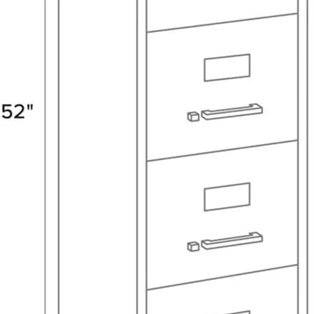 4 درج 52 خزانة ملفات معدنية لحم العجل الأسود، قابلة للقفل، مجمعة مسبقًا، حجم الرسالة، مناسبة للمنزل أو المكتب