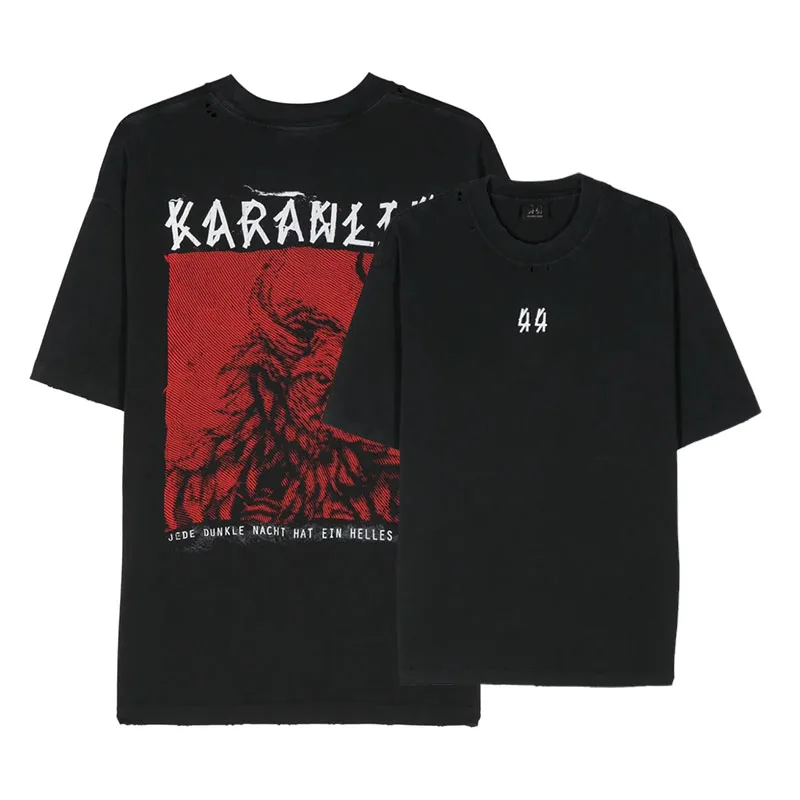 

Popular Men's Pure Cotton 44 Letter Oversized Print Sports Breathable Round Neck Base Short Sleeved Top with Free Shipping 2025