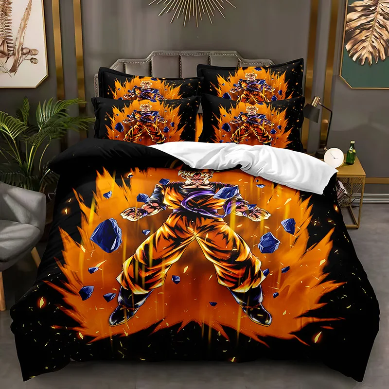 New Dragon Ball Cartoon Animation Down Bed Home Quilt Cover 3D Digital Printing Two-piece Set Three-piece Set