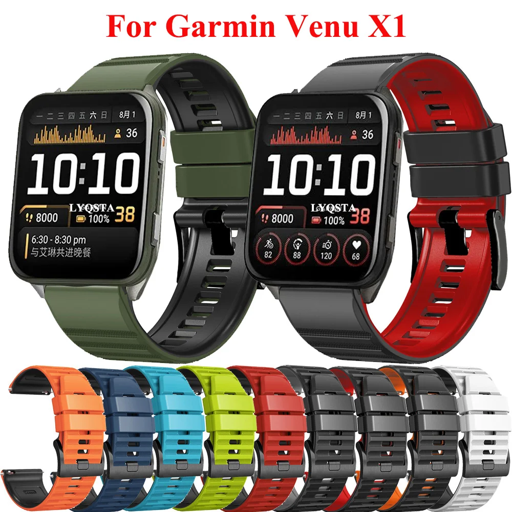 HEIßER Uhr Armband Strap für Garmin Venu X1 Smartwatch Sport Silikon Armband für Garmin Venu X1 Armband Armband Correa