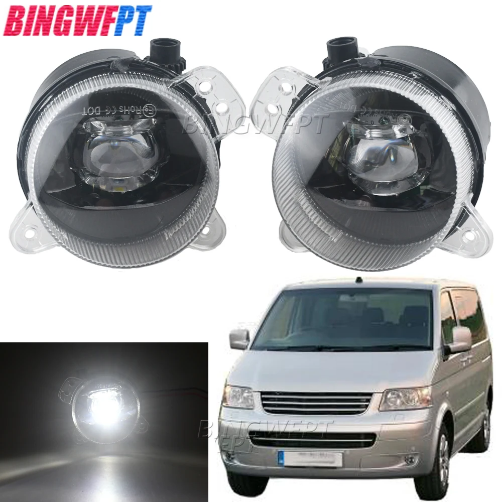 BINGWFPT High Quality Lens Fog Lamp Fog Light DRL 12V Car LED Fog Driving Lamps For Volkswagen VW Transporter (T5) 2003-2009