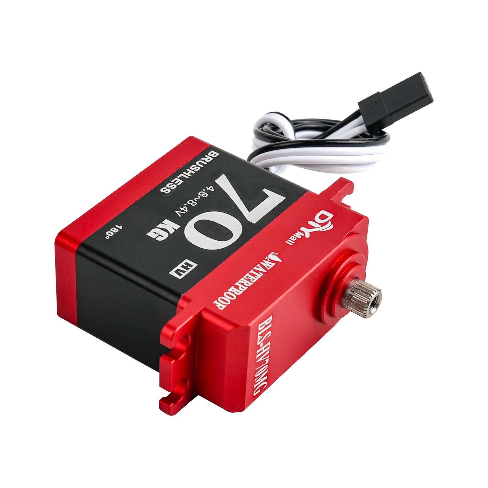 BLS-HV70MG 70KG digitale servo borstelloze motor Metal Gear 180/270/360 °   Hoog koppel 25T hoorn voor 1:8 1:10 RC auto robot DIY-model