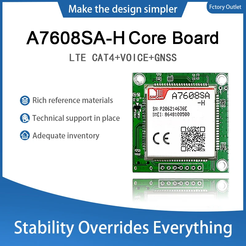 Original A7608SA-H Single-row needle Core Board Modem With Antenna SIMCOM 4G LTE Cat4 Module Support GNSS(optional) breakout kit