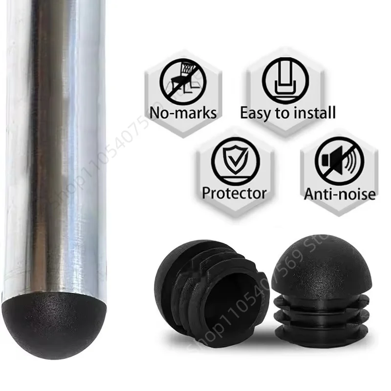8/16Pcs Black Round Plastic Steel Pipe Plug 13-38 Mm Furniture Chair Table Feet Cap Tube Pipe Insert Plug Decorative Dust Cover