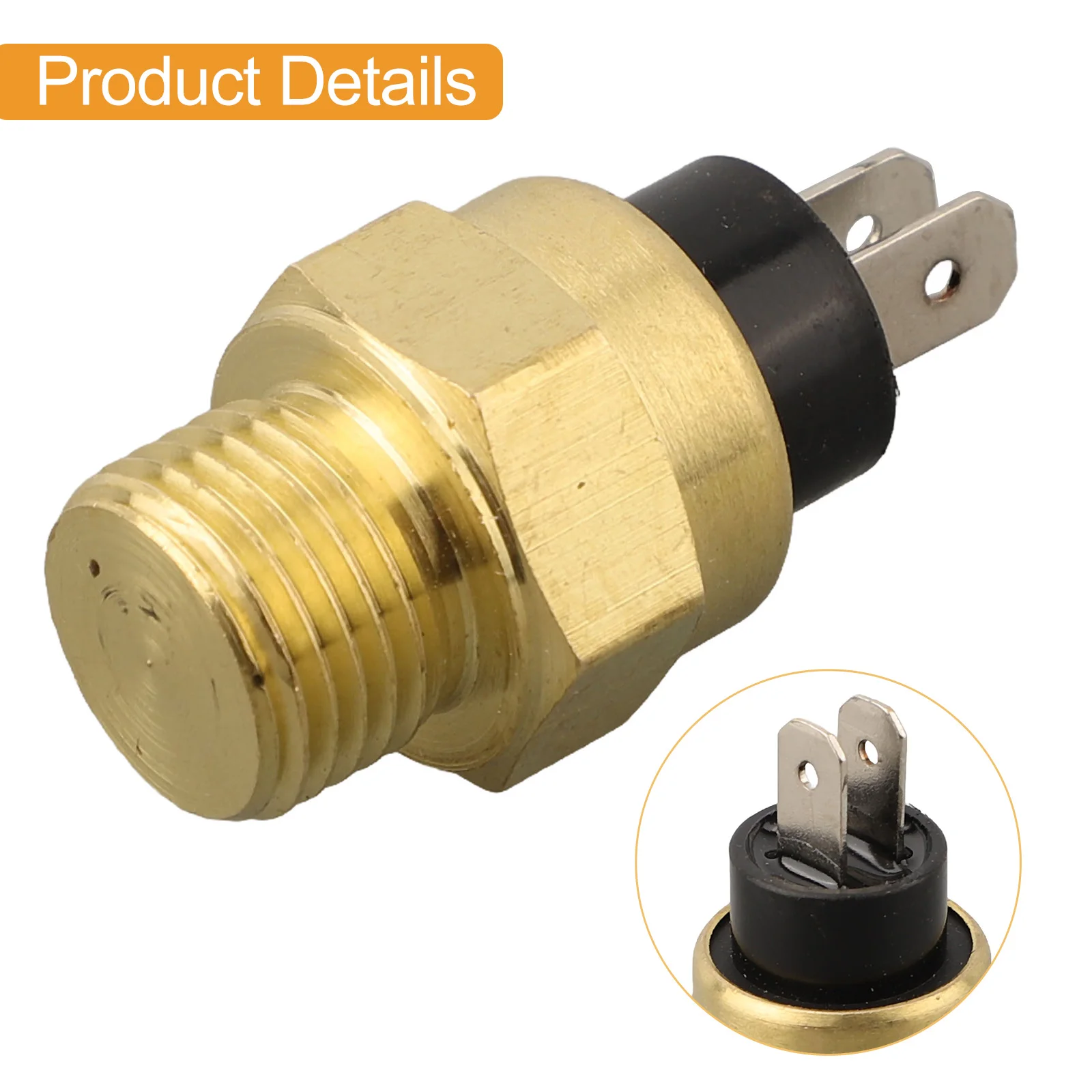 

Motorcycle Radiator Temperature Sensor 44mm 85°C-ON Coolant Fan Gold M14x1.5 M16x1.5mm Water Temperature Sensing