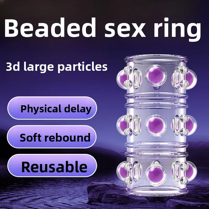 قابلة لإعادة الاستخدام القضيب الدائري للرجال تأخير القذف سيليكون السائل المنوي خاتم الديك طويلة الأمد القضيب توسيع الكبار 18 + الجنس لعب