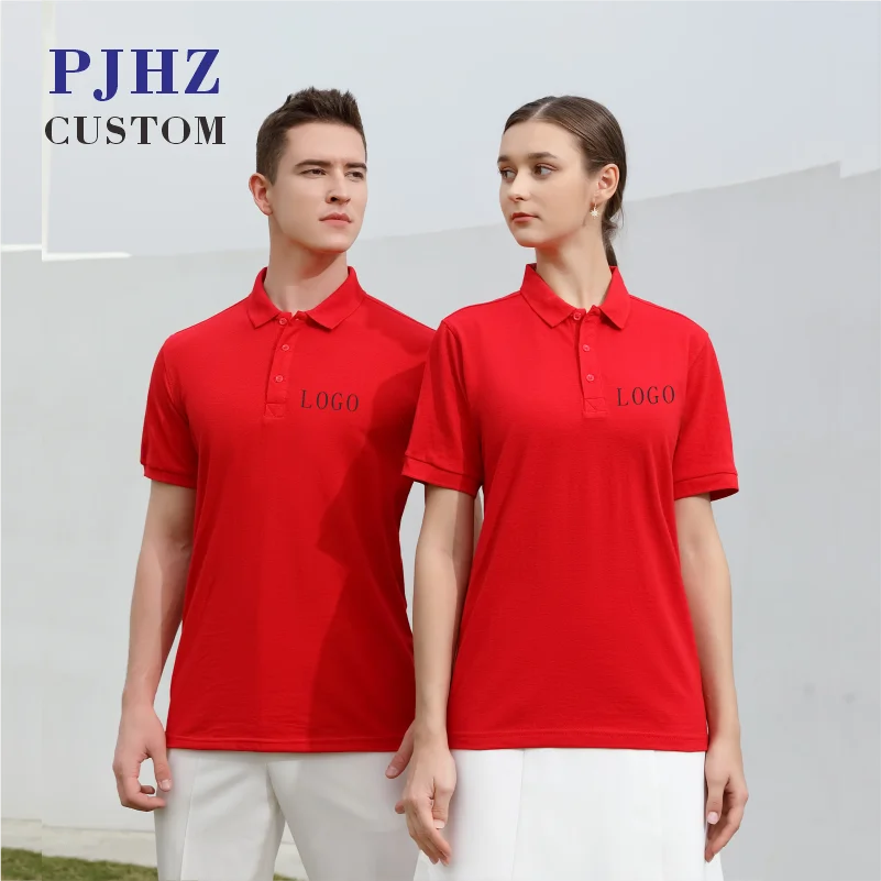 Summer 100% Cotton Polo Shirt Customized Logo Print Text Picture Brand Embroidery Personal Company Breathable Tops Supplier