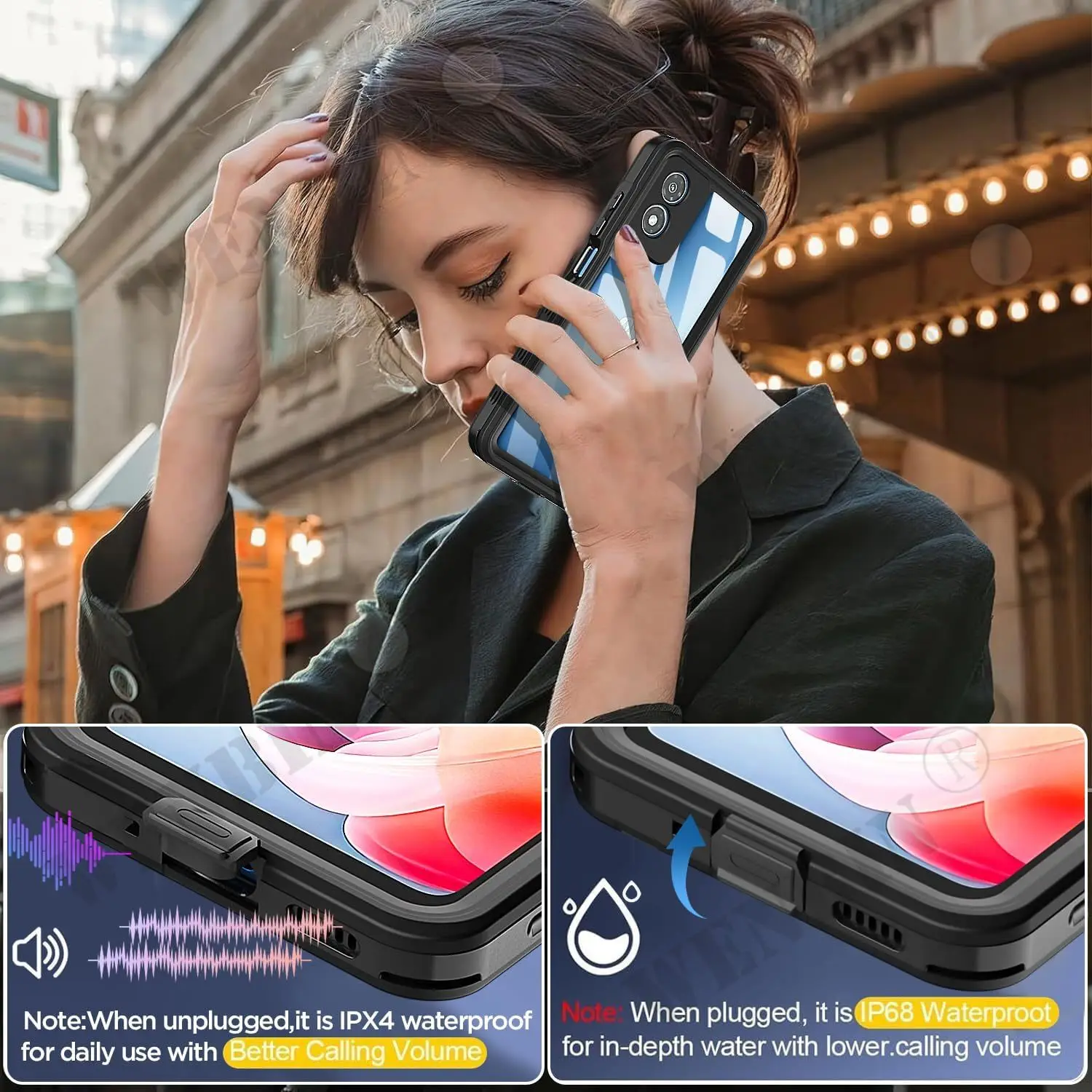 Ip68 غطاء مقاوم للماء لموتورولا موتو جي بلاي 4g ، موتورولا g 5g ، الرياضة في الهواء الطلق ، الغوص