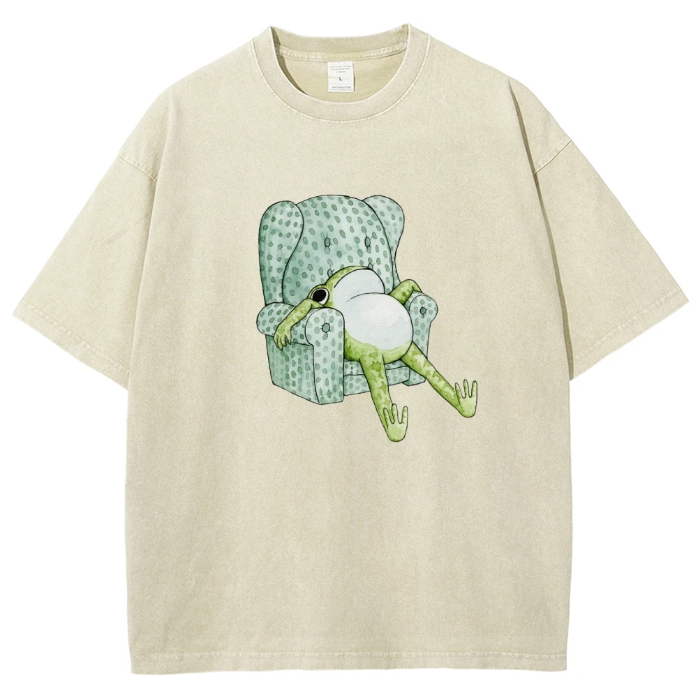 Rest Frog T-Shirt Women's Graphic Clothing Sales Unisex Oversized  y2k Clothes Shirts Women's Streetwear Shirt Vintage 90s Shirt