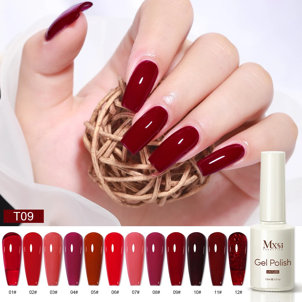 15ml unhas profundas cereja vermelho gel polonês conjunto 120 cores semi permanente diy arte do prego 12 pçs/set primer francês lindo kit de cores