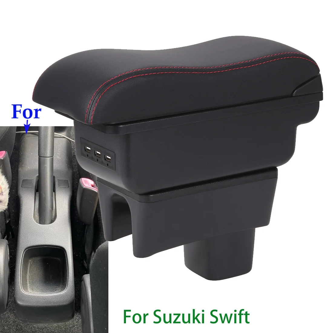 Dla SUZUKI Swift podłokietnik ze schowkiem dla Suzuki Swift podłokietnik samochodowy schowek na ramię podwyższają szczegóły wnętrza 2005-2025
