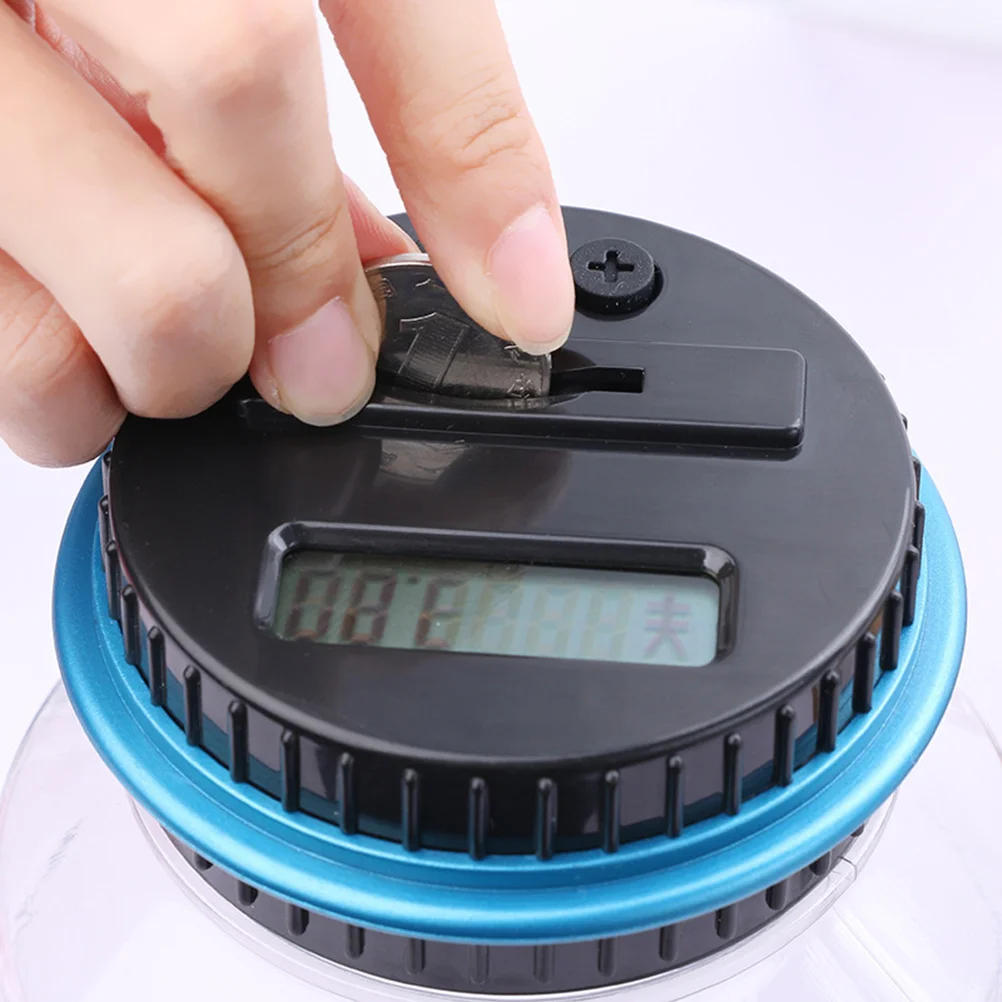 1個の透明なデジタルコインバンク貯金箱、自動計数と人民元識別機能付き、子供向けの大容量貯金箱