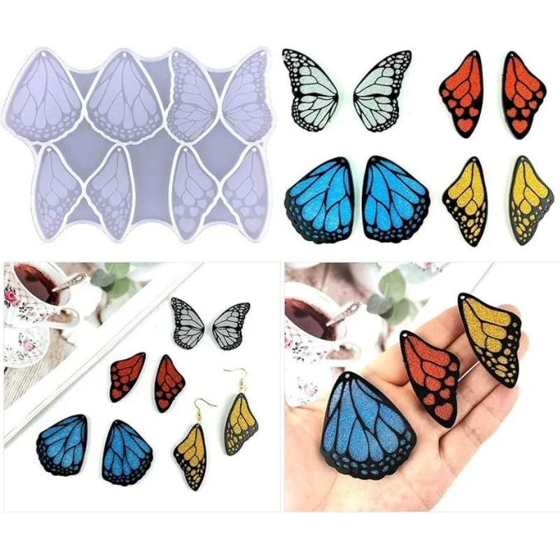 DIY Butterfly Wing Earrings Silicone Molds Handmade Jewelry Necklace Keychain Pendant Decoration Epoxy Resin Mold Accessories